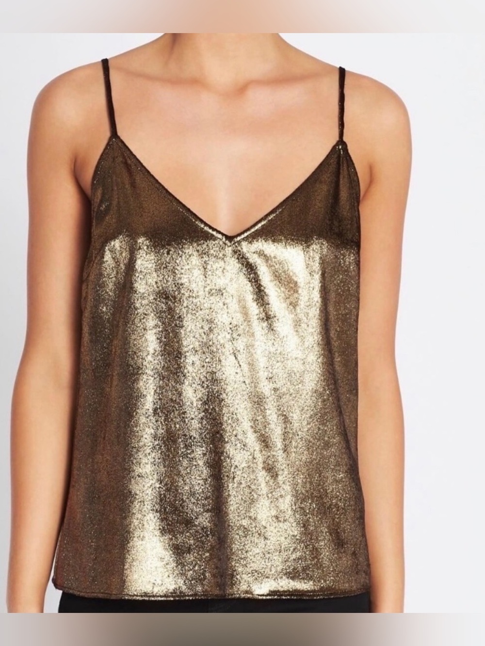 FRAME denim velvet cami metallic gold small